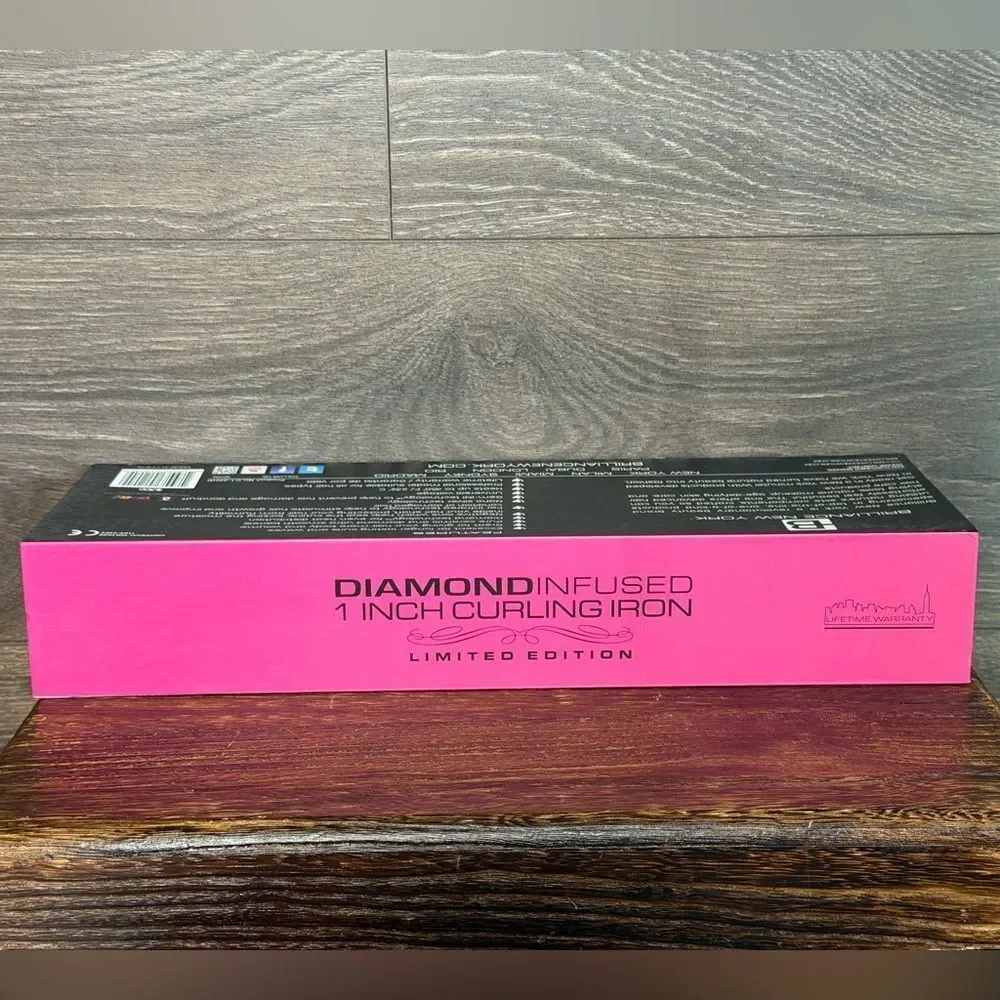 Brilliance New York 1” Pink Volume Setter Curling Wand NEW in Box